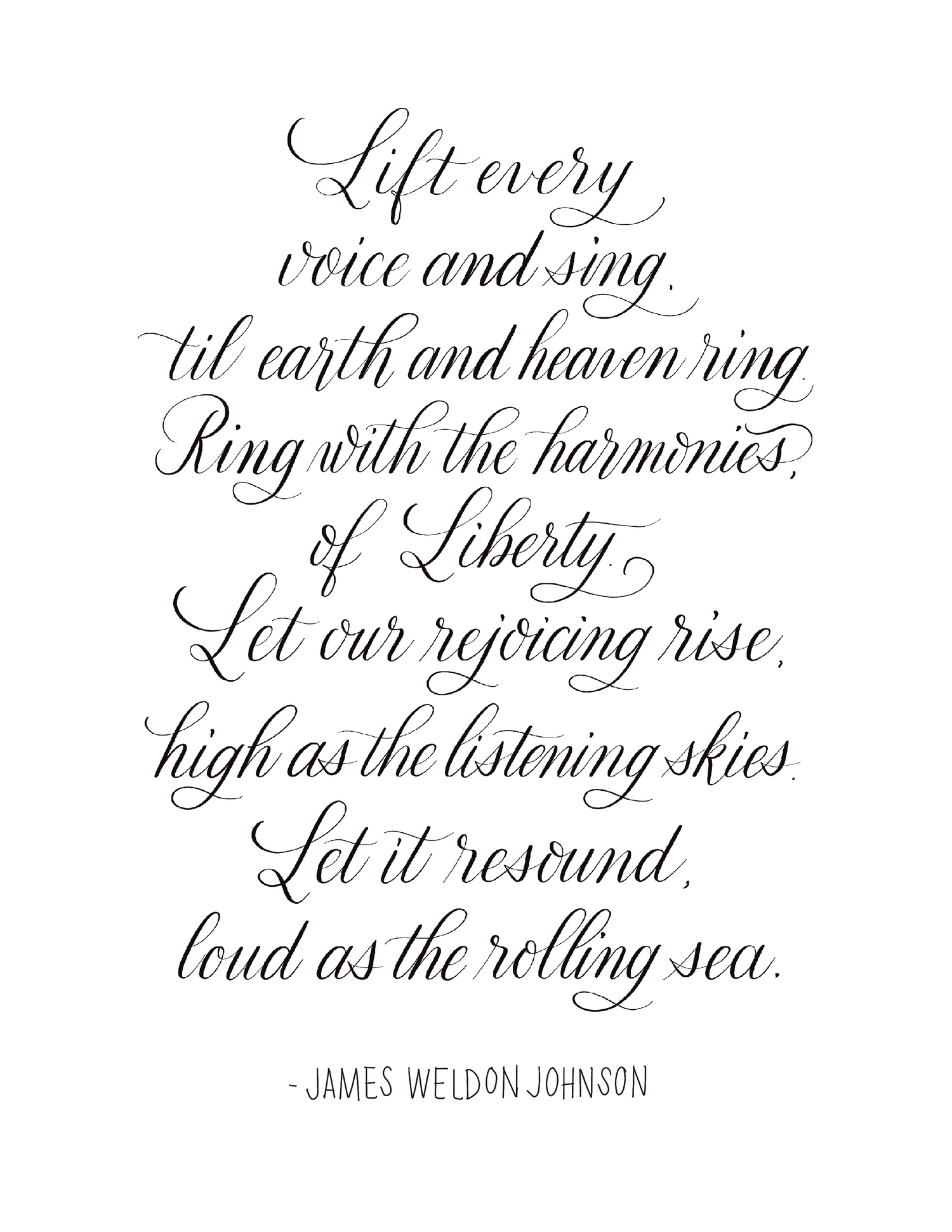 Lift Every Voice and Sing Calligraphy Print