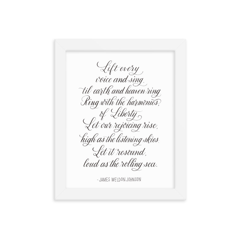 Lift Every Voice and Sing Calligraphy Print
