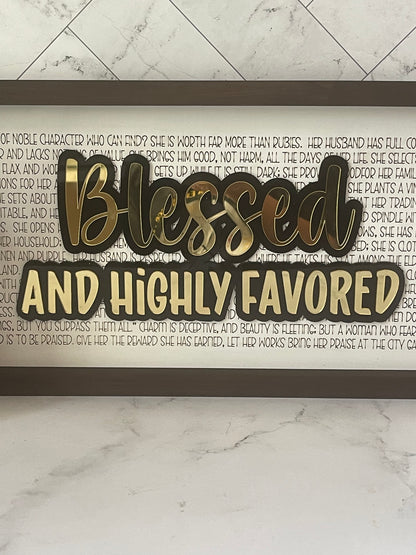 Blessed &amp; Highly Favored Wall Art