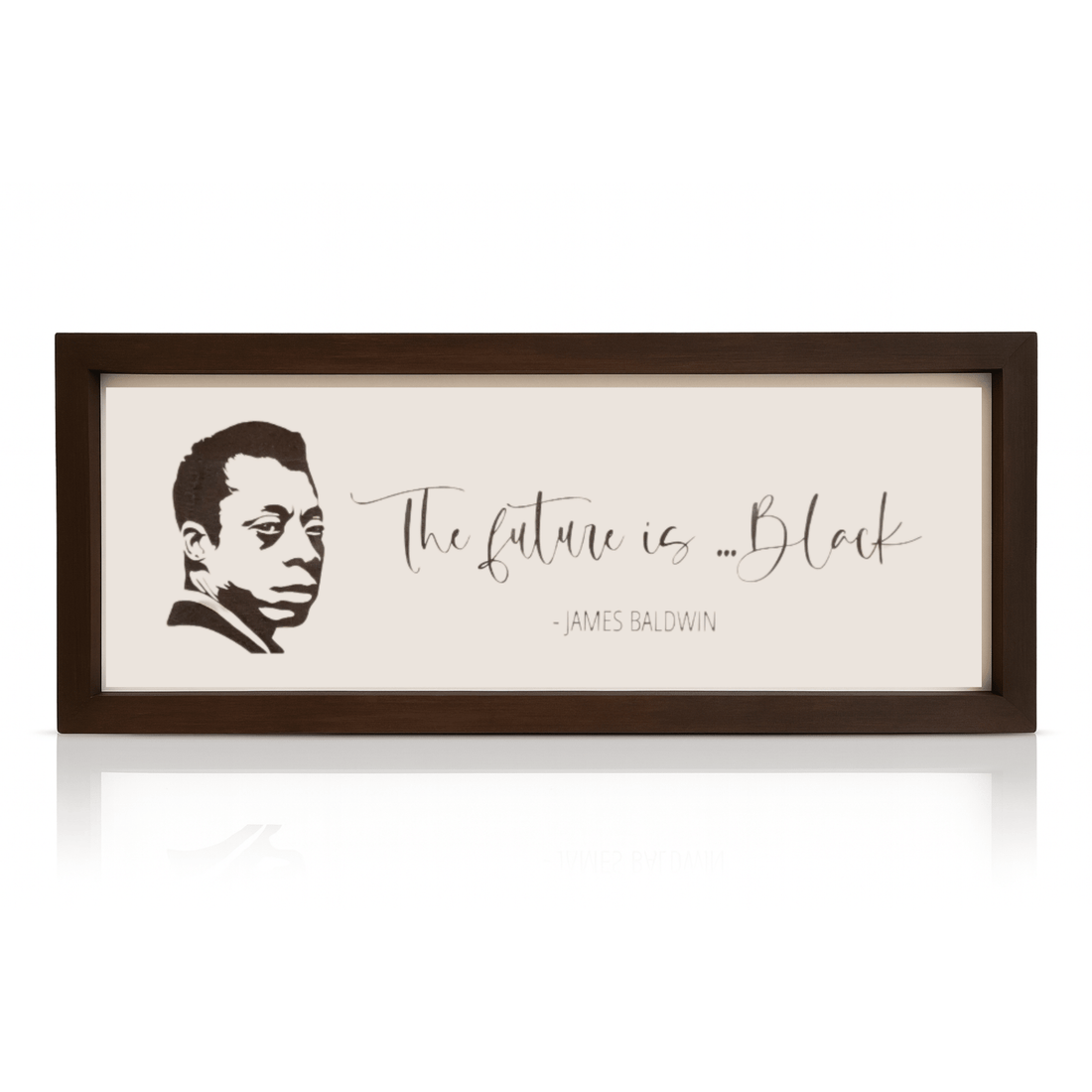 James Baldwin wall art with The Future Is Black quote
