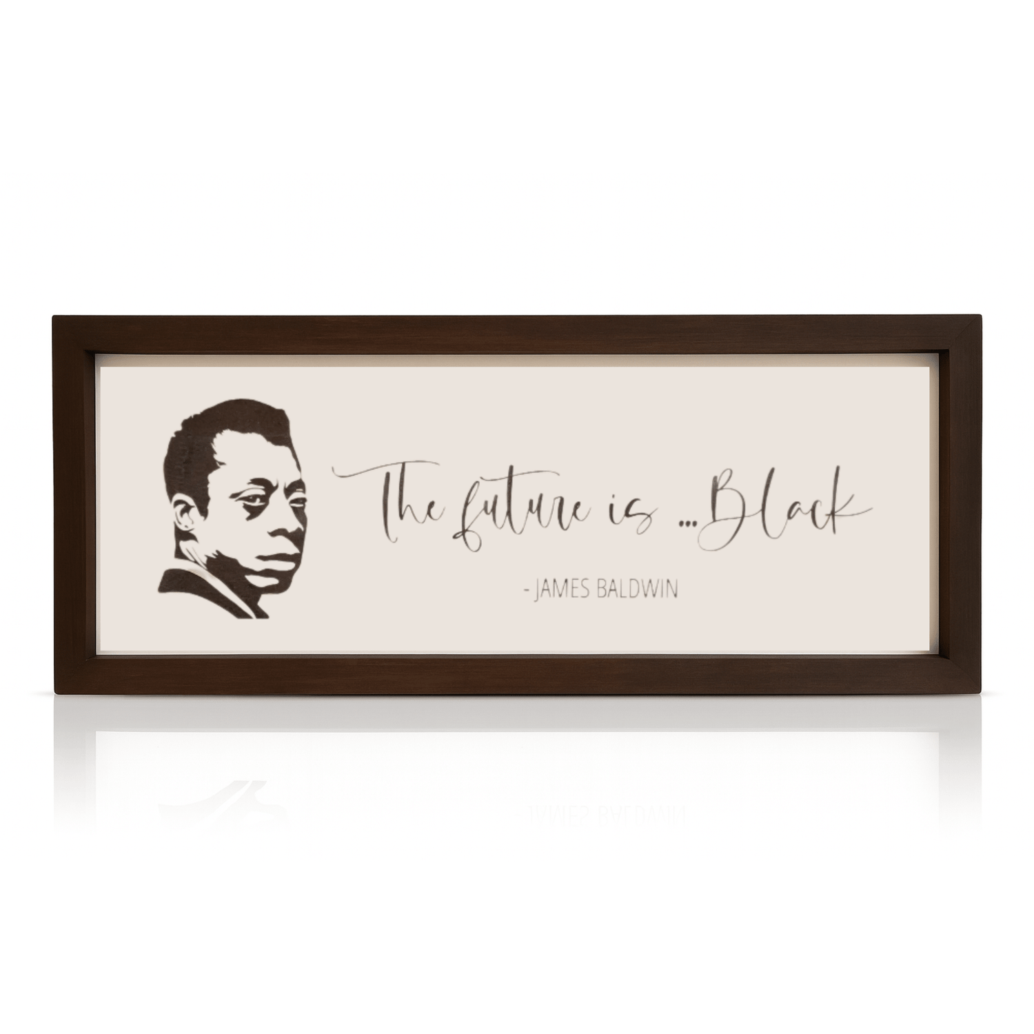 James Baldwin wall art with The Future Is Black quote