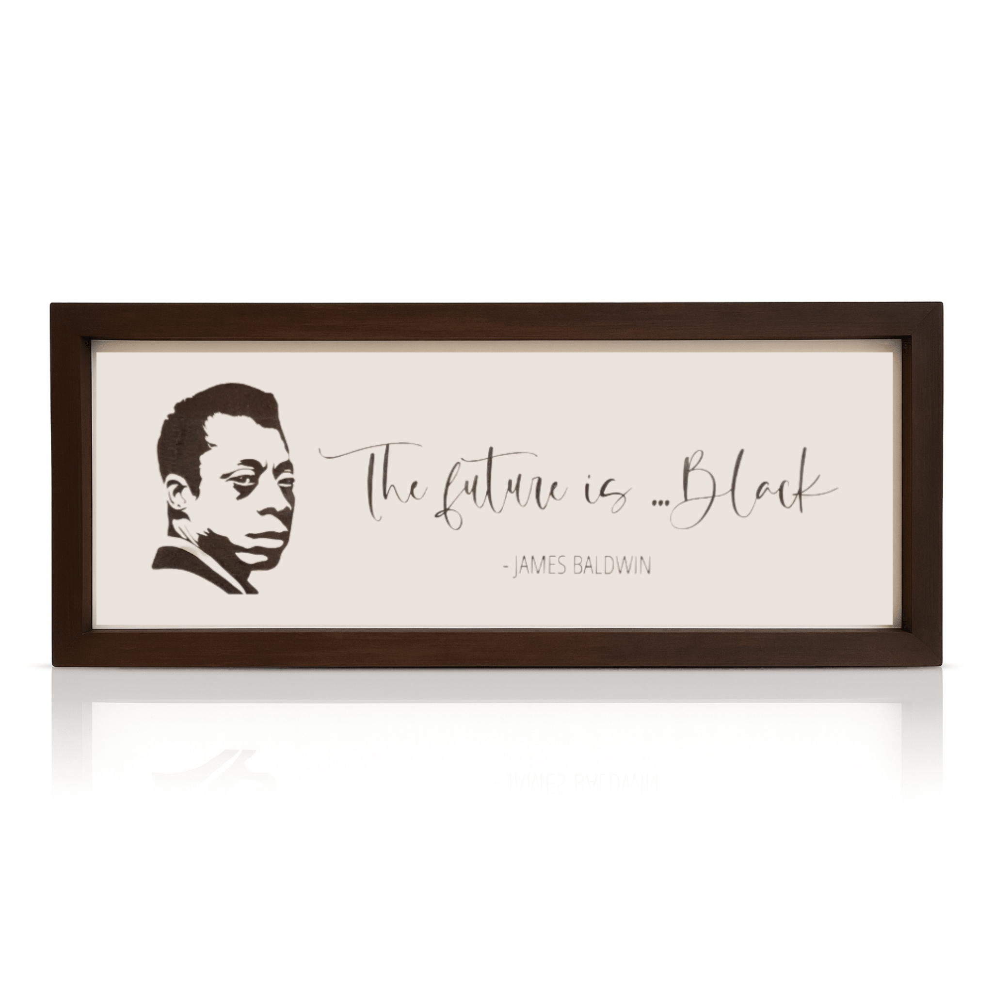 James Baldwin wall art with The Future Is Black quote