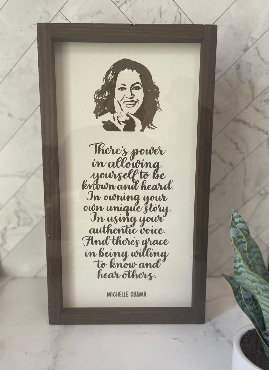 Michelle Obama Calligraphy Wall Art - DecoNegro