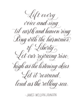 Load image into Gallery viewer, Lift Every Voice and Sing Calligraphy Print
