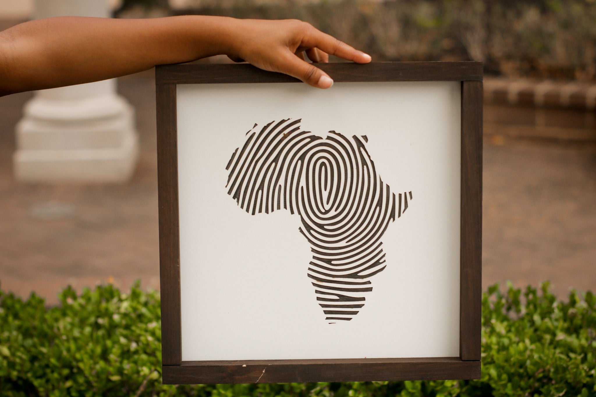 12x12 Africa fingerprint wall decor