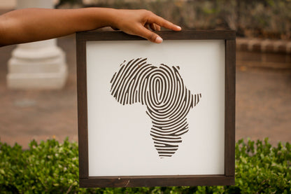 12x12 Africa fingerprint wall decor