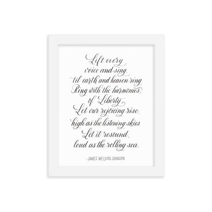 Lift Every Voice and Sing Calligraphy Print