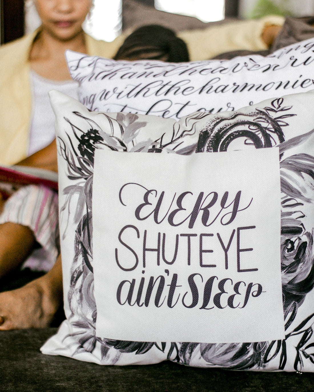 Decorative pillow with grandmother wisdom quote