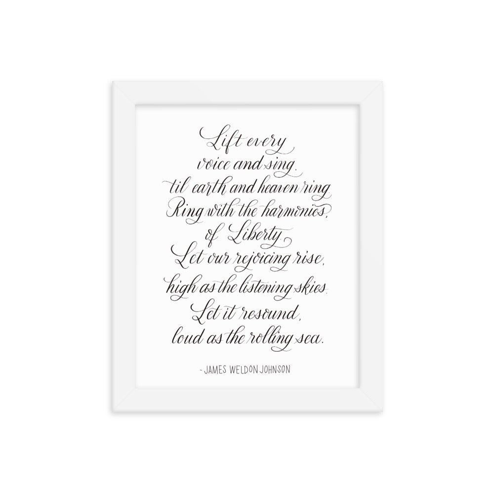 Lift Every Voice and Sing Calligraphy Print - DecoNegro