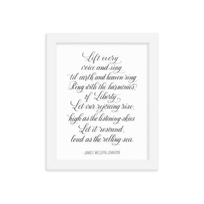 Lift Every Voice and Sing Calligraphy Print - DecoNegro