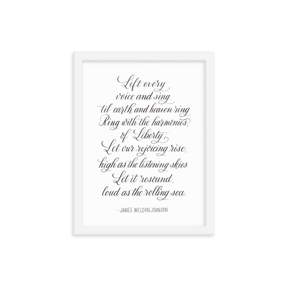 Lift Every Voice and Sing Calligraphy Print - DecoNegro