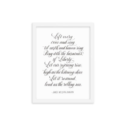 Lift Every Voice and Sing Calligraphy Print - DecoNegro