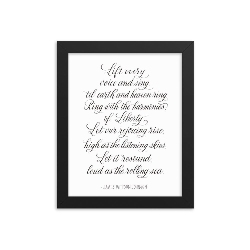 Lift Every Voice and Sing Calligraphy Print - DecoNegro