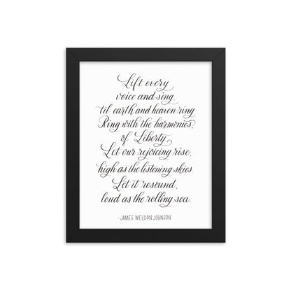 Lift Every Voice and Sing Calligraphy Print - DecoNegro