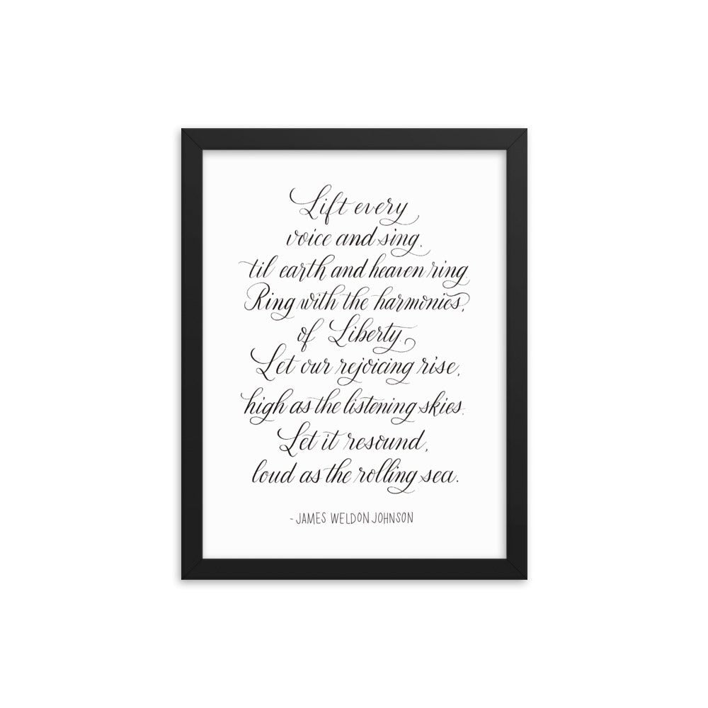 Lift Every Voice and Sing Calligraphy Print - DecoNegro