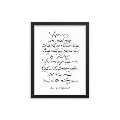 Lift Every Voice and Sing Calligraphy Print - DecoNegro