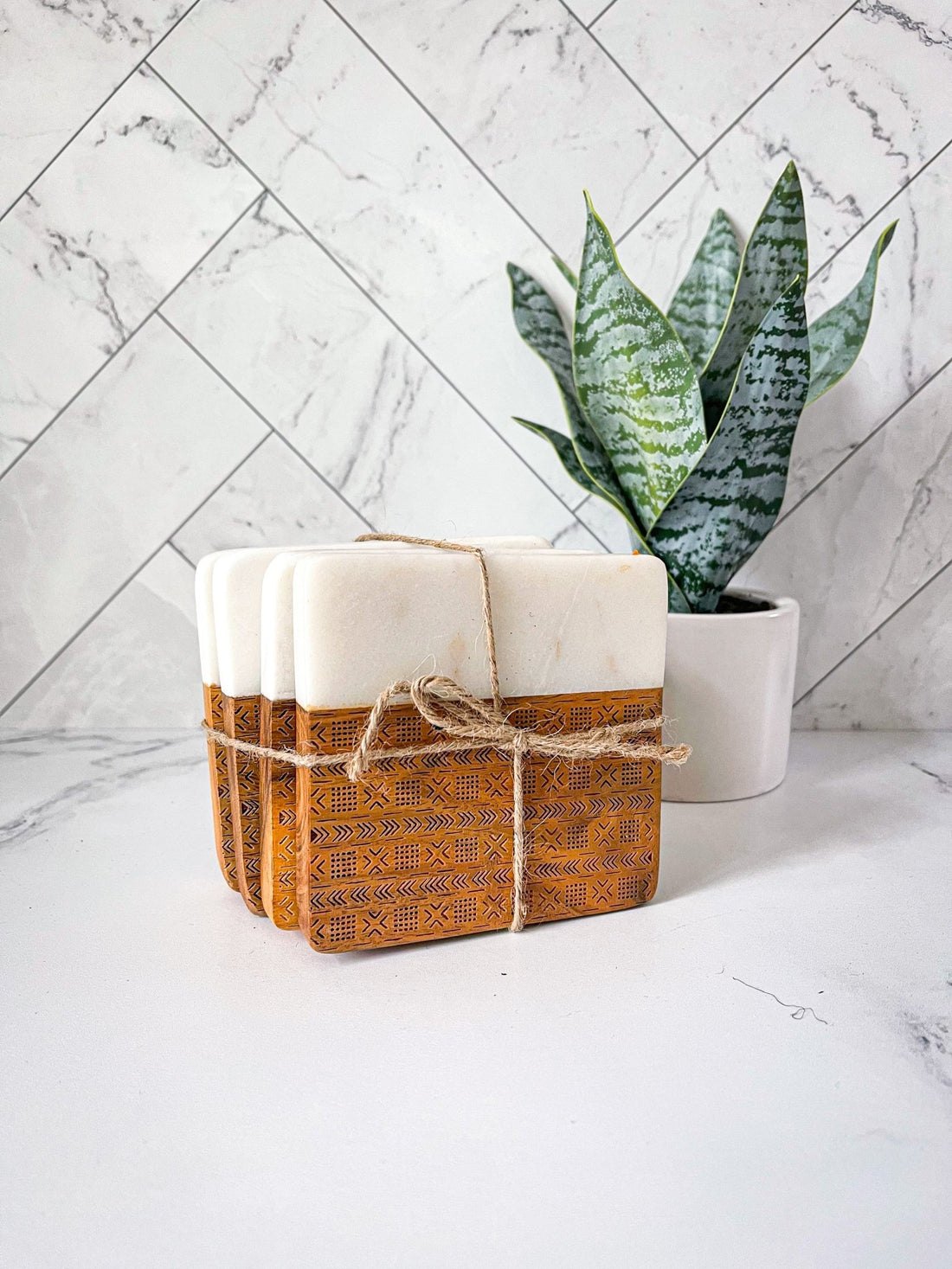 Mudcloth Inspired Coaster Set - DecoNegro